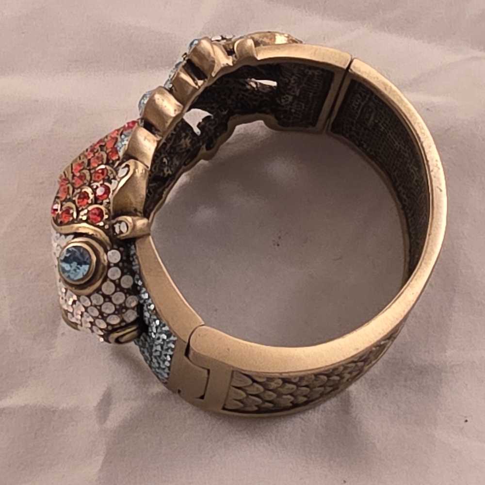 Heidi Daus "Reel Mckoi" Cuff Bracelet with Red and Blue Crystals - Picture 10 of 10